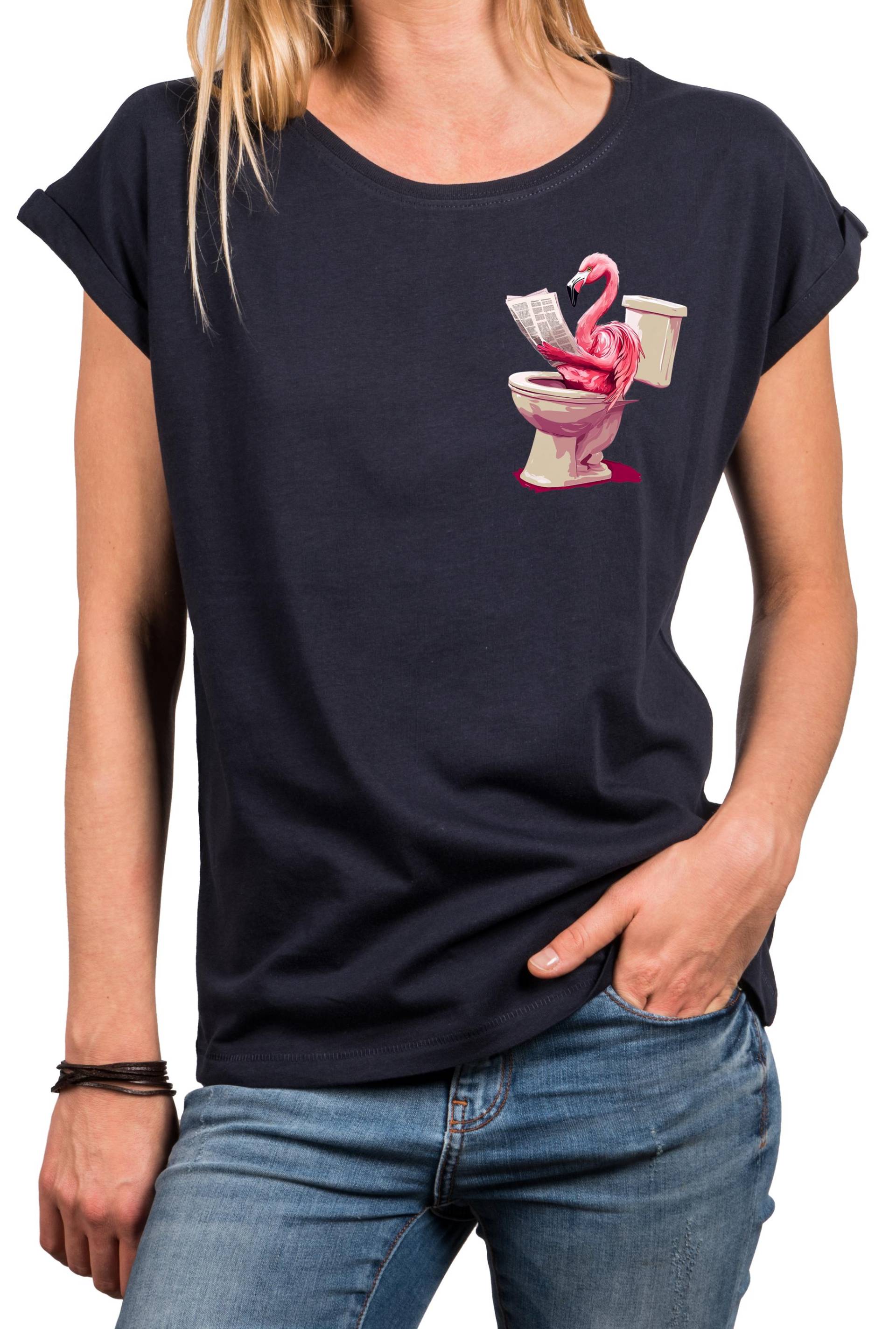 Oversized Damen T-Shirt Mit Tiermotiv - Flamingo Print Shirt Für Den Sommer Baumwolle Kurzarm Top Frauen in Großen Größen Xs-5Xl von MakayaShirts
