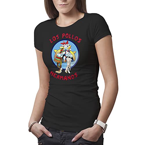Breaking Bad Los Pollos Hermanos Restaurant Albuquerque Fun Damen Schwarz T-Shirt Size S von Makdi