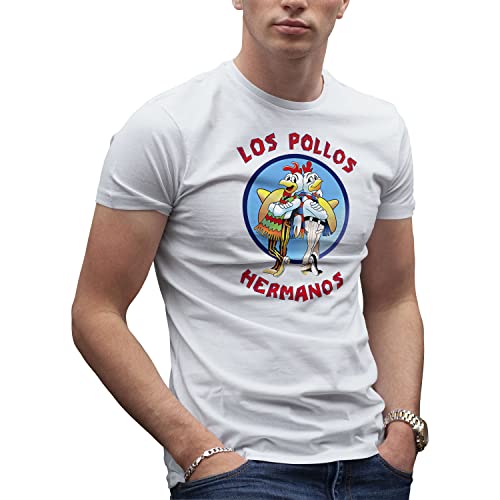 Breaking Bad Los Pollos Hermanos Restaurant Albuquerque Fun Herren Weißes T-Shirt Size L von Makdi