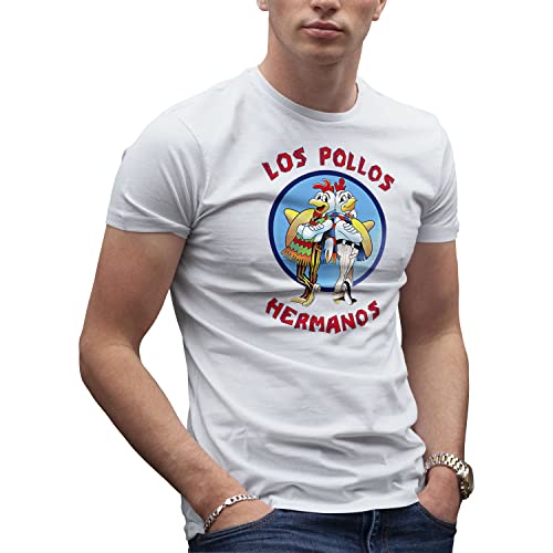 Breaking Bad Los Pollos Hermanos Restaurant Albuquerque Fun Herren Weißes T-Shirt Size S von Makdi
