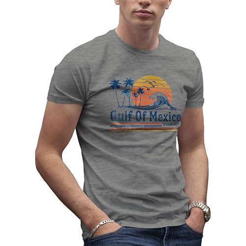 Gulf of Mexico Since 1672 Retro Vintage Beach Herren Grau T-Shirt Size M von Makdi