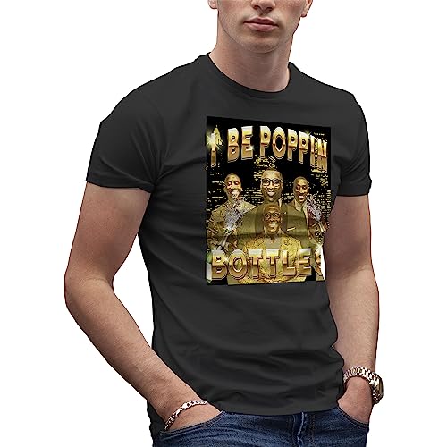 I be Poppin Bottles Herren Schwarz T-Shirt Size XL von Makdi