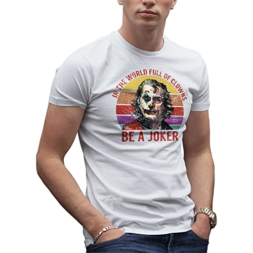 Joker In The World Clowns Be Joker Herren Weißes T-Shirt Size M von Makdi