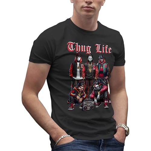 Killers Thug Life Horror Friends Herren Schwarz T-Shirt Size XXL von Makdi