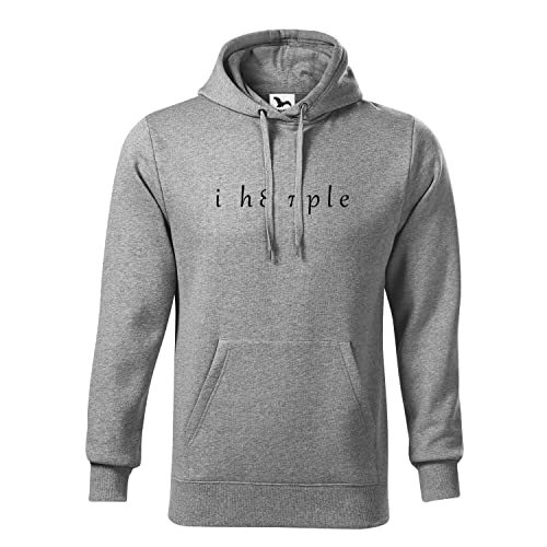 Makdi i Hate People and Mornings pi Sign Unisex Grau Kapuzenpullover Hoodie Size XL von Makdi