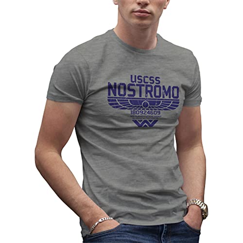 USCSS Nostromo Aliens Inspired Weyland Herren Grau T-Shirt Size M von Makdi