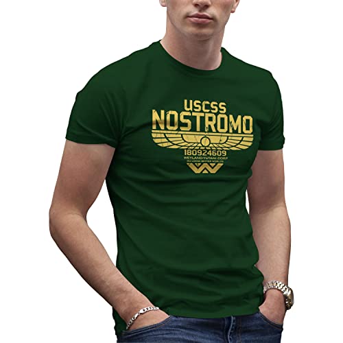 USCSS Nostromo Aliens Inspired Weyland Herren Militärgrün T-Shirt Size XL von Makdi