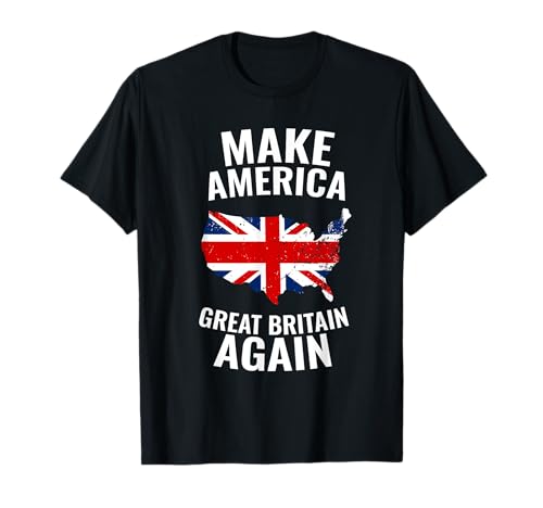 Make America Great Britain Again T-Shirt - Make America Great Britain Again - Unisex Erwachsene - Schwarz - S - Kurzarm - V-Ausschnitt - Polyester 100% - Amerika-Interessierte - Erwachsene, Kinder von Make America Great Britain Again
