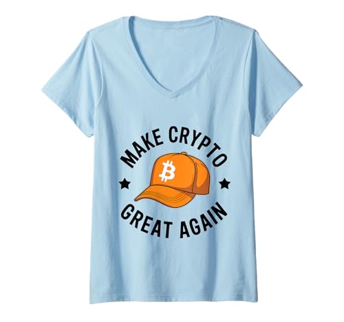 Damen Machen Sie Krypto Wieder großartig Bitcoin T-Shirt mit V-Ausschnitt Damen Machen Sie Krypto Wieder großartig Bitcoin T-Shirt mit V-Ausschnitt von Make Crypto Great Again Bitcoin Apparel Tees