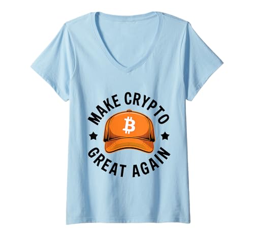 Damen Machen Sie Krypto Wieder großartig Bitcoin T-Shirt mit V-Ausschnitt Damen Machen Sie Krypto Wieder großartig Bitcoin T-Shirt mit V-Ausschnitt von Make Crypto Great Again Bitcoin Apparel Tees