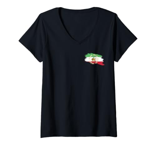 Damen Make Iran Great Again Persischer Löwe und Sonne Shiro Khorshid T-Shirt mit V-Ausschnitt Damen Make Iran Great Again Persischer Löwe und Sonne Shiro Khorshid T-Shirt mit V-Ausschnitt von Make Iran Great Again Persian Pride Shiro Khorshid