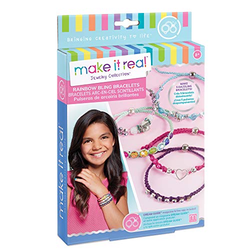 Make It Real 01206 Jewelry Collection, Bastelset Regenbogen Glitzer Armbänder, bunt von Make It Real
