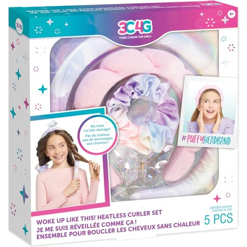 Make It Real 3C4G: Aufgewacht wie dieses! Heatless Lockenwickler Zubehör Set – 5-teilig – keine Hitze, keine Haarschäden, geschwollenes Stirnband, drei Prost für Mädchen, Kinder ab 6 Jahren von Make It Real
