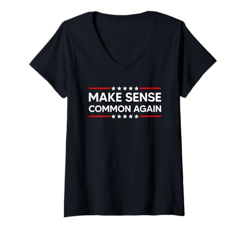 Damen Make Sense Common Again T-Shirt mit V-Ausschnitt Damen Make Sense Common Again T-Shirt mit V-Ausschnitt von Make Sense Common Again