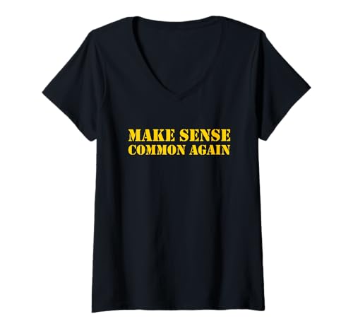 Damen Make Sense Common Again T-Shirt mit V-Ausschnitt von Make Sense Common Again