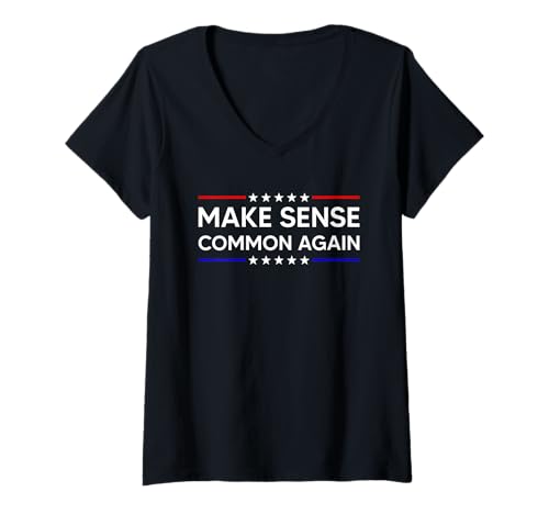 Damen Make Sense Common Again T-Shirt mit V-Ausschnitt Damen Make Sense Common Again T-Shirt mit V-Ausschnitt von Make Sense Common Again