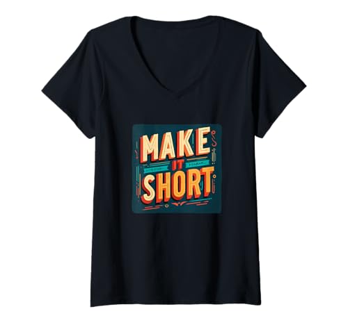Damen Lustiges Make it Short Statement Kostüm T-Shirt mit V-Ausschnitt Damen Lustiges Make it Short Statement Kostüm T-Shirt mit V-Ausschnitt von Make it Short Outfit