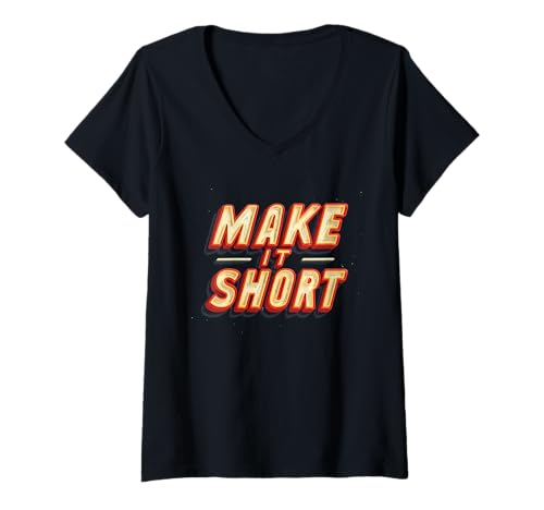 Damen Make it Short Emblem für Erwachsene und Kinder T-Shirt mit V-Ausschnitt Damen Make it Short Emblem für Erwachsene und Kinder T-Shirt mit V-Ausschnitt von Make it Short Outfit