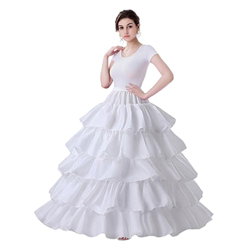 Make you perfect Damen reifrock petticoat-rock für ballkleid beleg krinoline underskirt 5 rüschen 4 hoop ¡ einheitsgröße Weiß2 von Make you perfect