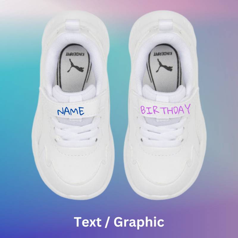 Babyschuhe Personalisiert - Weiße Oder Schwarze Sneaker Individualdruck Mit Namen Und Geburtstag Logos Bilder Ideal Als Geschenk von MakeItYoursFASHION