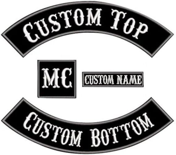 Custom Rocker Oben Oder Unten, Namensschild, Mc Aufnäher, Rangschild Individuell von MakeMyPatchNow