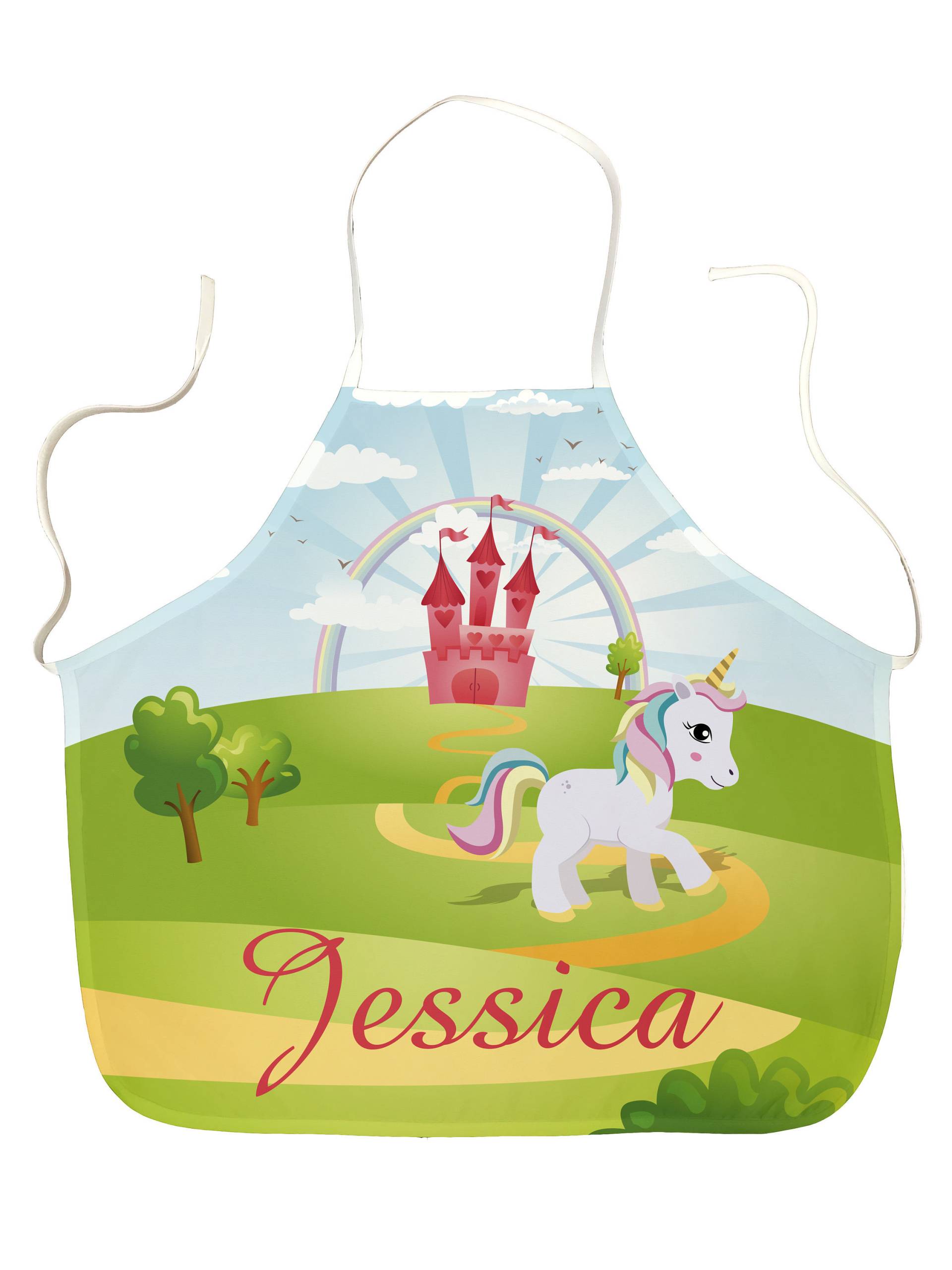 Personalisierte Kinder-Einhorn-Kleinkind-Schürze, Märchen, Jeder Name, Bunt, Niedlich von MakeThisMineGifts