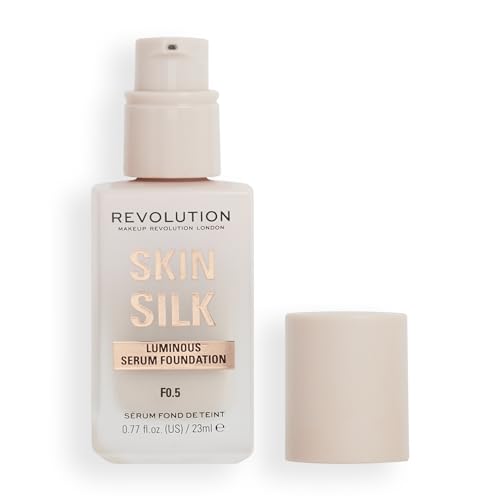 Makeup Revolution, Skin Silk Serum Foundation, Light to Medium Coverage, Contains Hyaluronic Acid, F0.5, 23ml von Revolution Beauty London