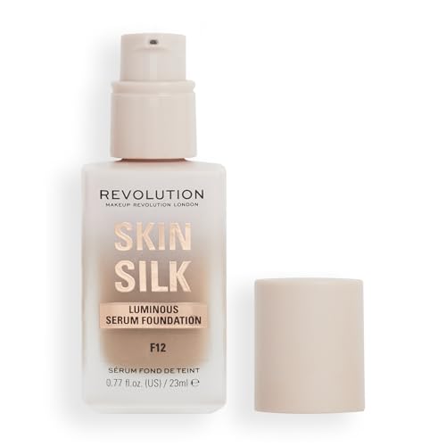 Makeup Revolution, Skin Silk Serum Foundation, Light to Medium Coverage, Contains Hyaluronic Acid, F12, 23ml von Makeup Revolution