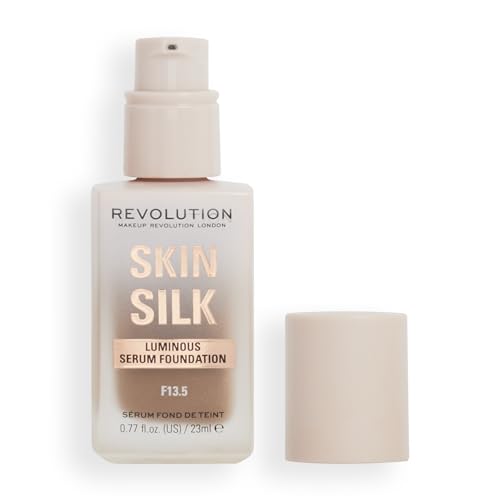 Makeup Revolution, Skin Silk Serum Foundation, Light to Medium Coverage, Contains Hyaluronic Acid, F13.5, 23ml von Revolution Beauty London