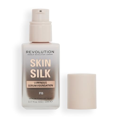 Makeup Revolution, Skin Silk Serum Foundation, Light to Medium Coverage, Contains Hyaluronic Acid, F15, 23ml von Revolution Beauty London