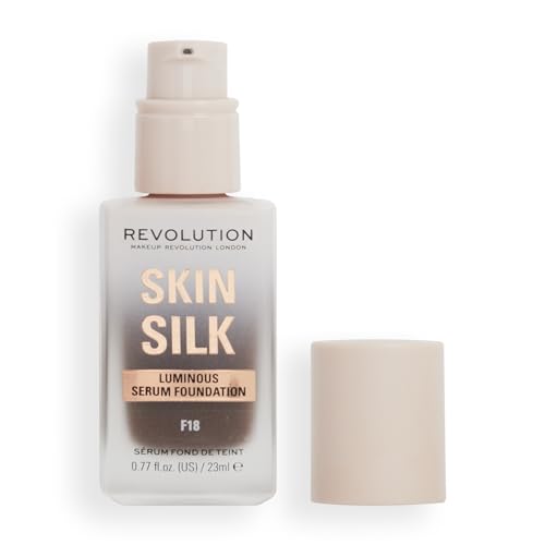 Makeup Revolution, Skin Silk Serum Foundation, Light to Medium Coverage, Contains Hyaluronic Acid, F18, 23ml von Revolution Beauty London