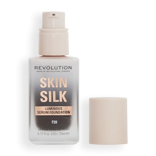 Makeup Revolution, Skin Silk Serum Foundation, Light to Medium Coverage, Contains Hyaluronic Acid, F20, 23ml von Revolution Beauty London