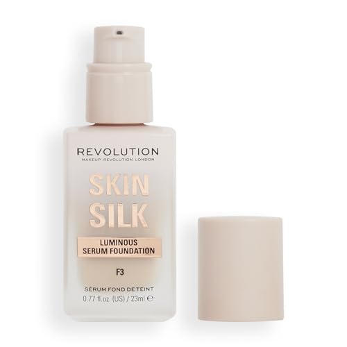 Makeup Revolution, Skin Silk Serum Foundation, Light to Medium Coverage, Contains Hyaluronic Acid, F3, 23ml von Makeup Revolution