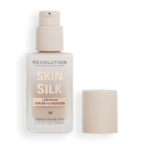 Makeup Revolution, Skin Silk Serum Foundation, Light to Medium Coverage, Contains Hyaluronic Acid, F4, 23ml von Makeup Revolution