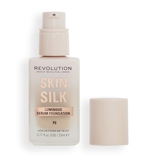Makeup Revolution, Skin Silk Serum Foundation, Light to Medium Coverage, Contains Hyaluronic Acid, F6, 23ml von Makeup Revolution