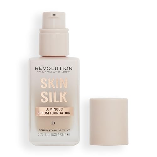 Makeup Revolution, Skin Silk Serum Foundation, Light to Medium Coverage, Contains Hyaluronic Acid, F7, 23ml von Makeup Revolution