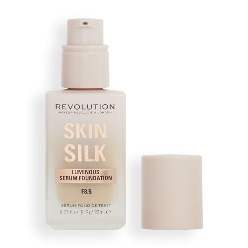Makeup Revolution, Skin Silk Serum Foundation, Light to Medium Coverage, Contains Hyaluronic Acid, F8.5, 23ml von Makeup Revolution