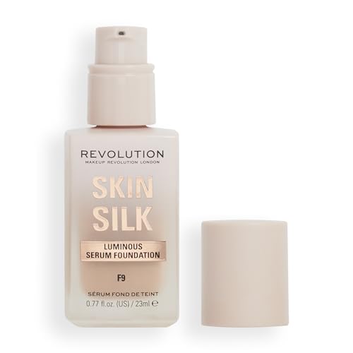 Makeup Revolution, Skin Silk Serum Foundation, Light to Medium Coverage, Contains Hyaluronic Acid, F9, 23ml von Makeup Revolution