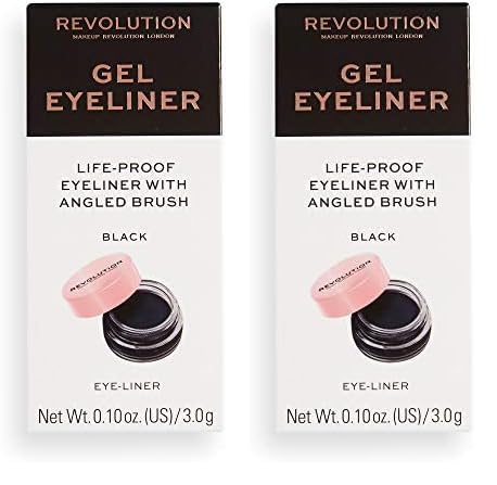 Makeup Revolution Gel Eyeliner Pot With Brush (Packung mit 2) von MakeUp Revolution