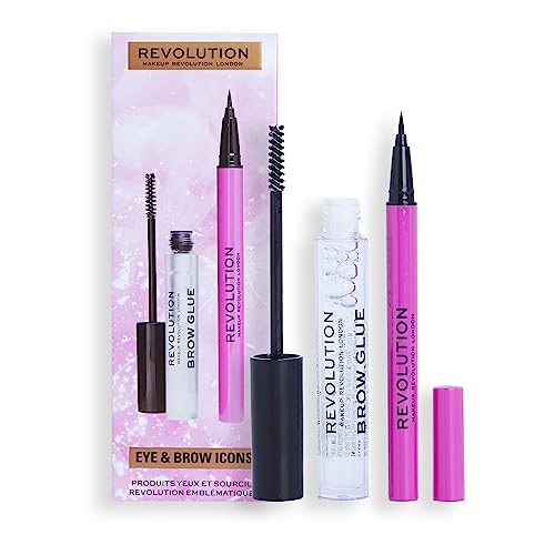 Makeup Revolution Eye & Brow Icons Geschenkset - Brow Glue & Flüssig-Eyeliner inklusive von MakeUp Revolution