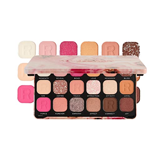 Revolution Beauty, Forever Flawless Eyeshadow Palette, 18 Pigmented Shades, Neutral & Pink Pressed Powder Mattes, Shimmers, Glitters, Affinity Revolution Beauty, Forever Flawless Eyeshadow Palette, 18 Pigmented Shades, Neutral & Pink Pressed Powder Mattes, Shimmers, Glitters, Affinity von Makeup Revolution