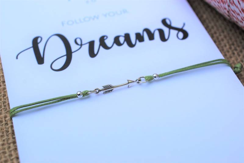 Abschlussgeschenk Freundschaft Armband Folgen Sie Ihren Träumen Zitat Sterling Silber Pfeil Bff Geschenk Für Freund Stocking Stuffer Geschenkidee von MakeaWishXO