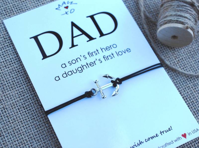 Anker Armband Für Ihn Freundschaftsarmband Inspirierendes Geschenk Papa Personalisiertes Vatertagsgeschenk Sterling Silber von MakeaWishXO