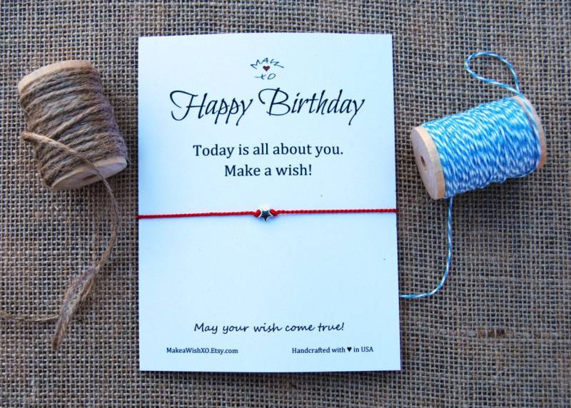 Beste Freundin Geschenke Geburtstagsgeschenk Sterling Silber Stern Armband Freundschaftsarmband Freund Geschenk Geburtstagswunsch Seidenkordel von MakeaWishXO