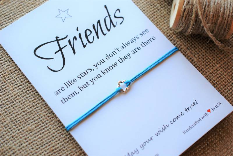 Bester Freund Geschenk Freunde Sind Wie Sterne Geburtstagsgeschenk Lange Distanz Beziehung Stern Armband Sterling Silber Für Wunsch von MakeaWishXO