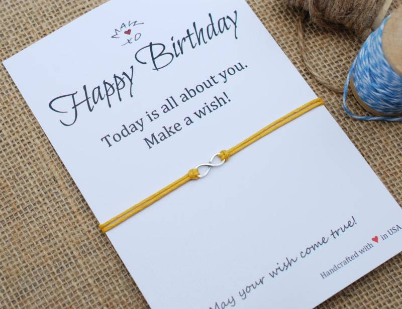 Bester Freund Geschenk Geburtstagsgeschenk Freundschaft Armband Sterling Silber Infinity Wunsch Geburtstagskarte Für Sie von MakeaWishXO