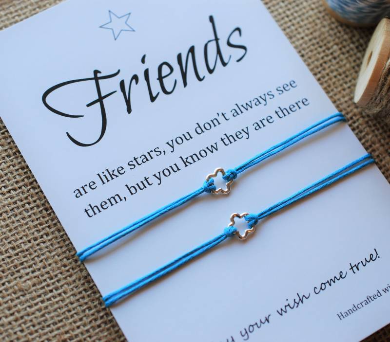 Bester Freund Geschenke Fern Beziehung Freundschaft Armband Freunde Sind Wie Sterne Wunsch Sterling Silber Stern Bff Geschenk von MakeaWishXO