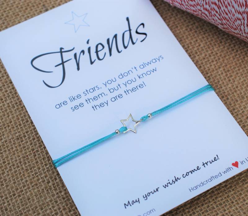 Bester Freund Geschenke Freunde Sind Wie Sterne Machen Sie Einen Wunsch Armband Geschenk Für Bff Freundschaft Sterling Silber Stern von MakeaWishXO