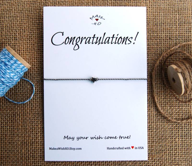 Herzlichen Glückwunsch Karte Sterling Silber Stern Wunsch Armband Machen Sie Einen Wunsch-Stern Charme Abschlussfeiern/Neuer Job Ruhestand Geschenk von MakeaWishXO