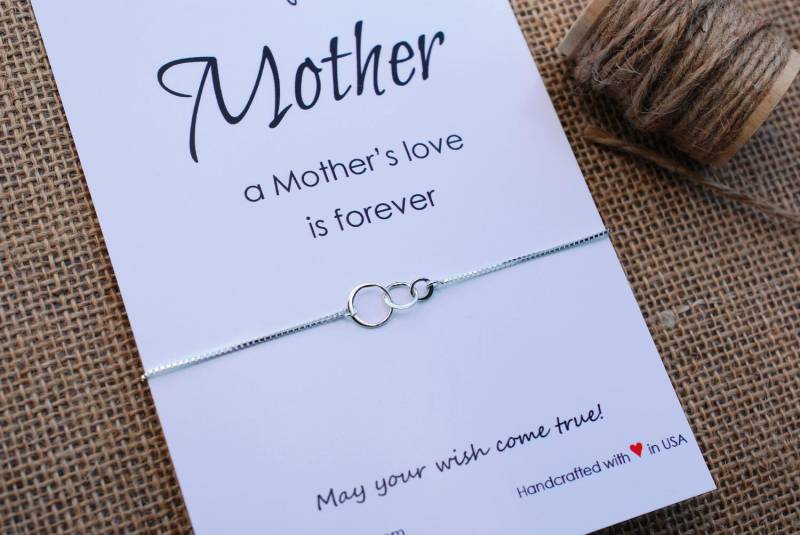 Mama Armband Muttertag Geschenk Für Mutter Inspirierende Sterling Silber Kreis Des Lebens Wunsch von MakeaWishXO